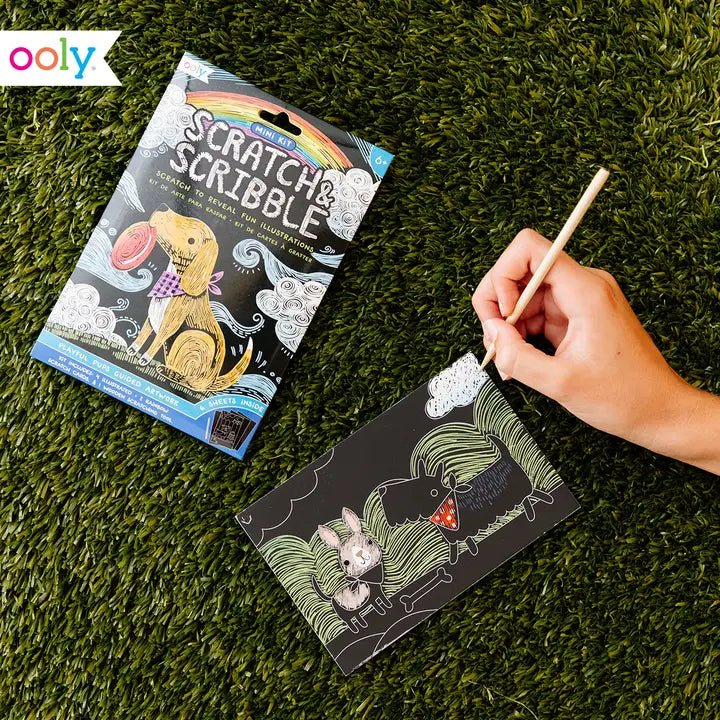 Ooly Mini Scratch & Scribble Art Kit: Playful Pups - Flying Ryno