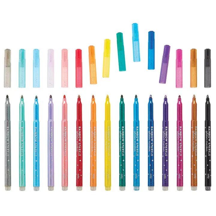 Ooly Rainbow Sparkle Glitter Markers - Set of 15 - Flying Ryno