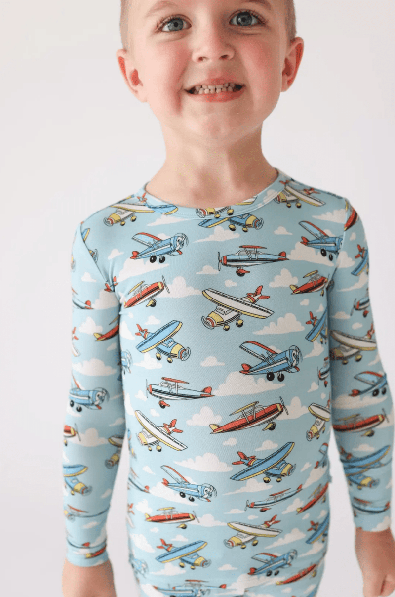 Posh Peanut Classic Pajama Set, Posh Planes - Flying Ryno