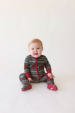 Posh Peanut Footie Zippered One Piece, Holiday Fair Isle - Flying Ryno