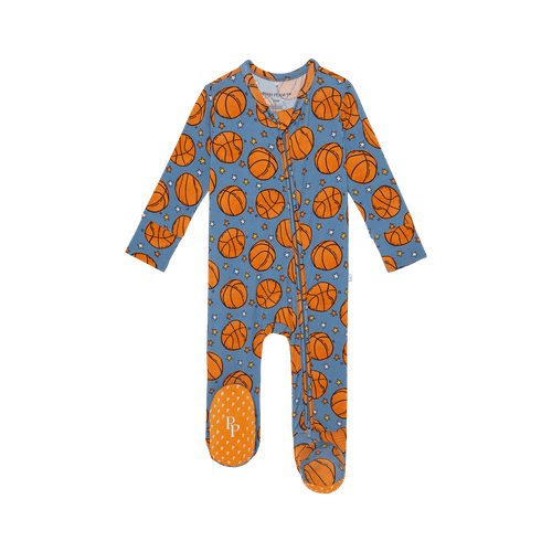 Posh Peanut Footie Zippered One Piece, Slam Dunk - Flying Ryno