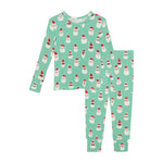 Posh Peanut Long Sleeve Basic Pajama, Santa Medley - Flying Ryno