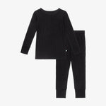 Posh Peanut Long Sleeve Basic Pajama, Solid Ribbed Black - Flying Ryno