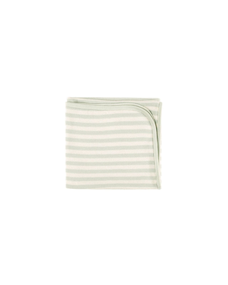 Quincy Mae Baby Blanket, Mint Stripe - Flying Ryno