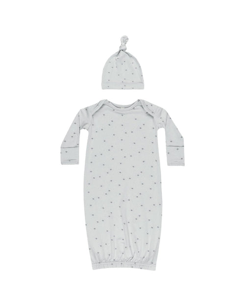 Quincy Mae Bamboo Baby Gown and Hat Set, Twinkle - Flying Ryno