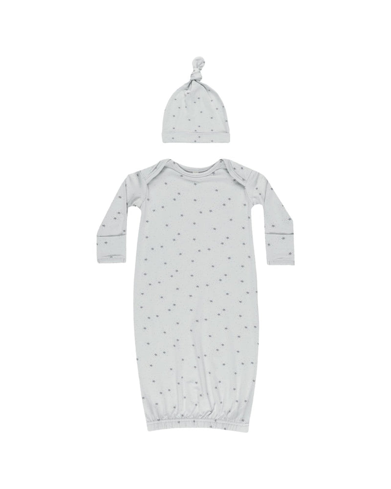 Quincy Mae Bamboo Baby Gown and Hat Set, Twinkle - Flying Ryno