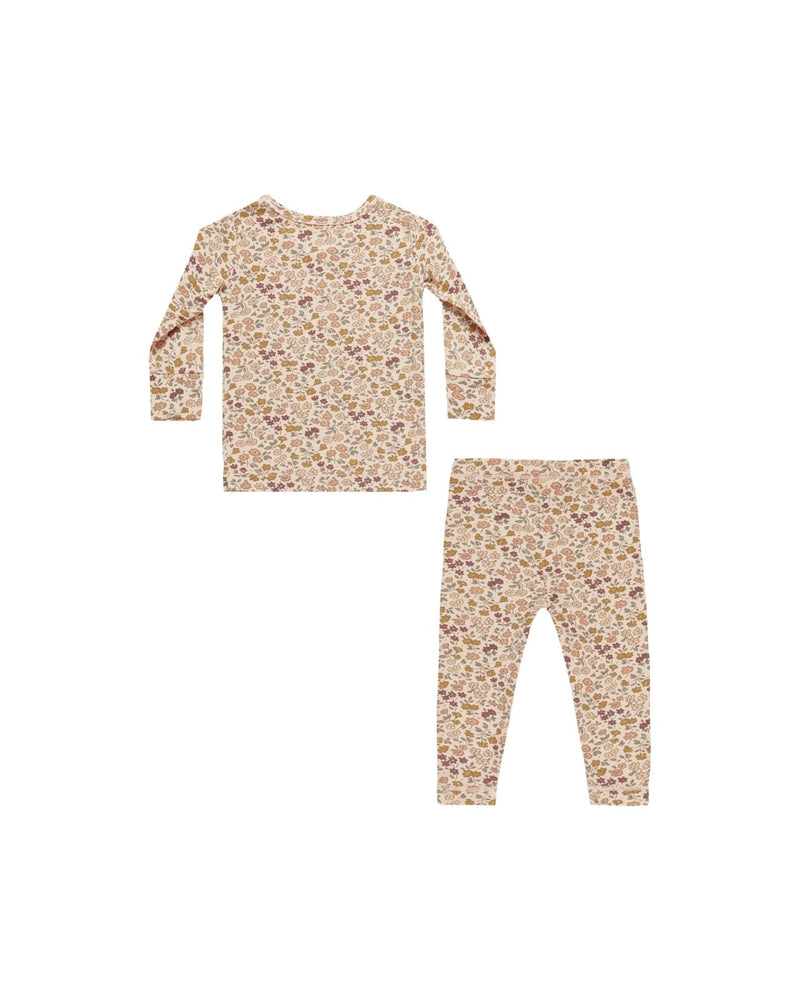 Quincy Mae Bamboo Pajama Set, Posy - Flying Ryno