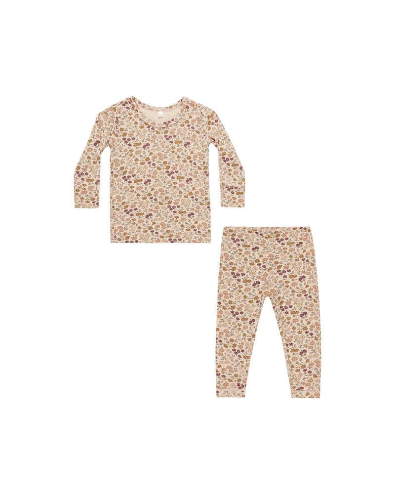 Quincy Mae Bamboo Pajama Set, Posy - Flying Ryno