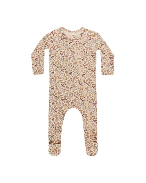 Quincy Mae Bamboo Zip Footie, Posy - Flying Ryno