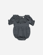 Quincy Mae Collared Romper, Indigo - Flying Ryno