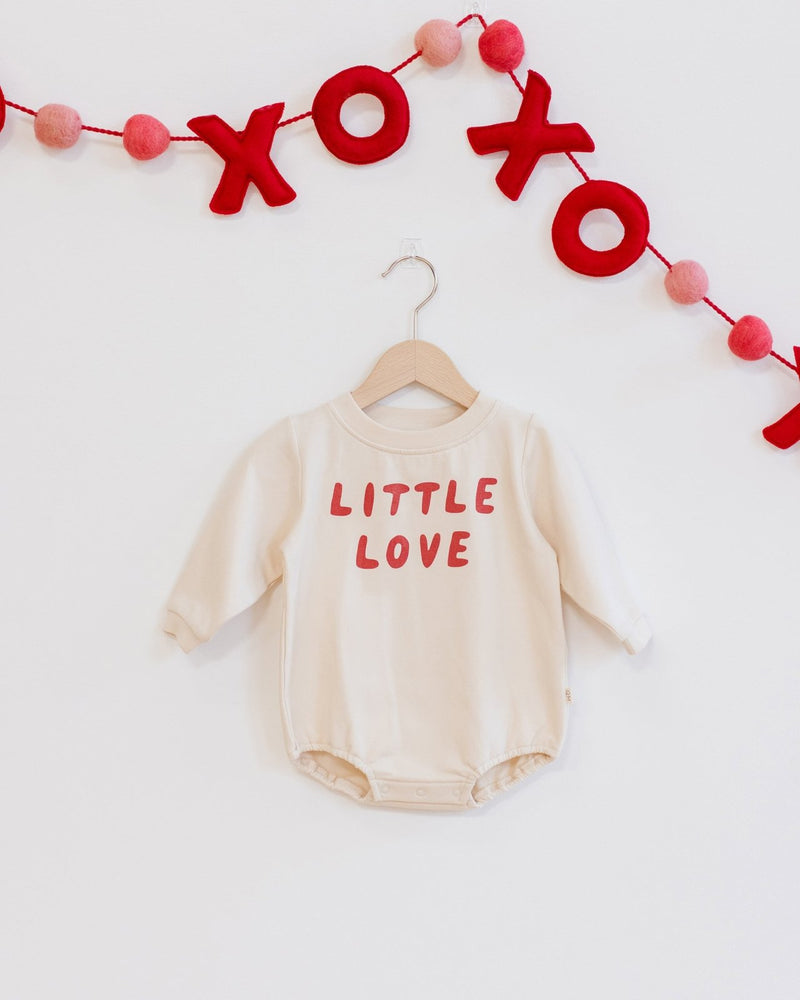 Quincy Mae Crewneck Bubble Romper, Little Love - Flying Ryno