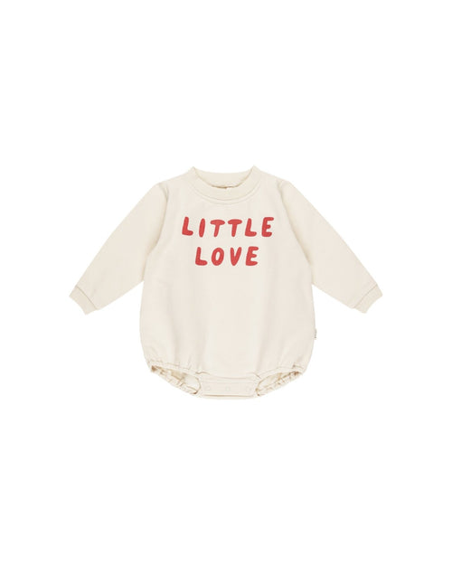 Quincy Mae Crewneck Bubble Romper, Little Love - Flying Ryno