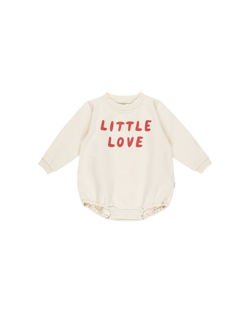 Quincy Mae Crewneck Bubble Romper, Little Love - Flying Ryno