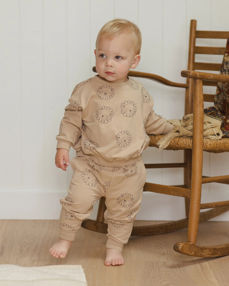 Quincy Mae Relaxed Fleece Sweatshirt and Sweatpant Set, Lions - Flying Ryno