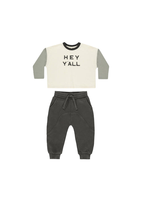 Rylee + Cru Camden Long Sleeve Tee and James Pant Set, Hey Ya'll - Flying Ryno