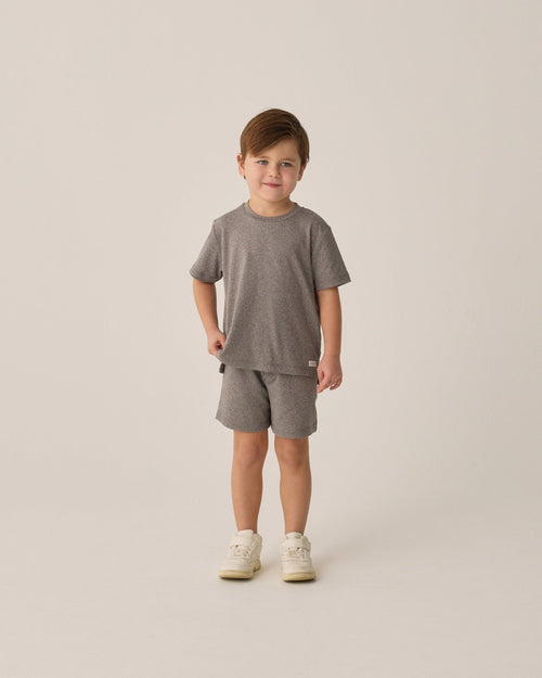 Rylee + Cru Cove Essential Tee and Oceanside Tech Short, Heathered Grey - Flying Ryno