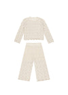 Rylee + Cru Crochet Knit Pullover and Pant Set, Natural - Flying Ryno