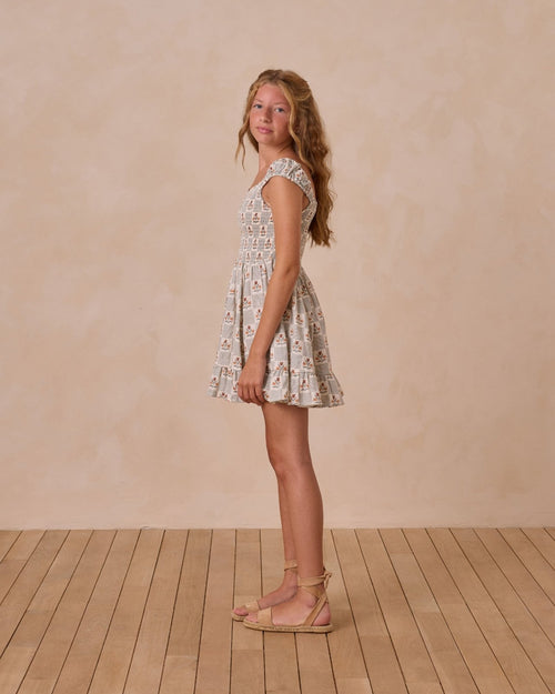 Rylee + Cru Kalina Dress, Garden Grid - Flying Ryno