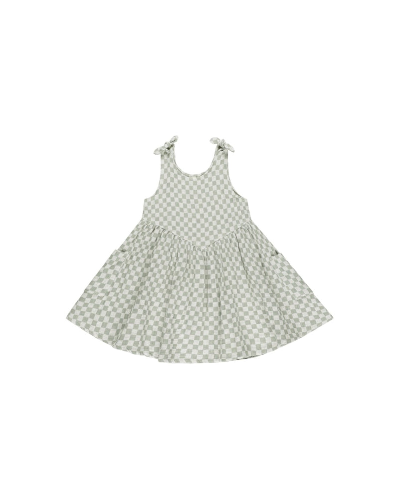 Rylee + Cru Summer Dress, Sage Check - Flying Ryno