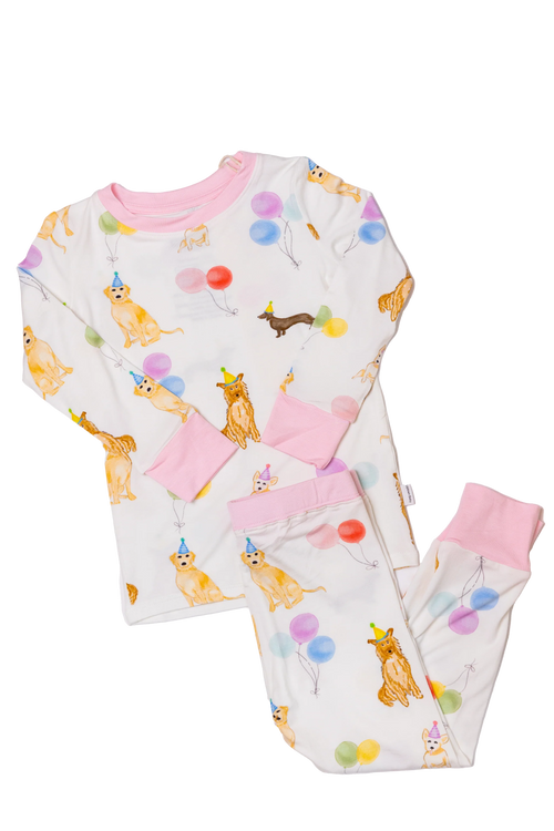 The Uptown Baby Dog Party 2 Piece Pajama Pink - Flying Ryno