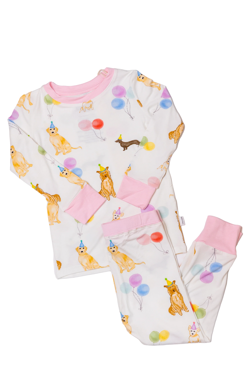 The Uptown Baby Dog Party 2 Piece Pajama Pink - Flying Ryno