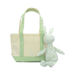 Trvl design MINI TOTE - COATED CANVAS With GINGHAM LEAF TRIM - Flying Ryno