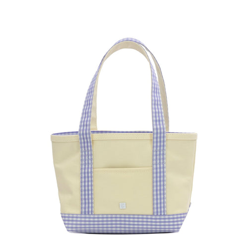 Trvl Design Mini Tote Coated Canvas with Gingham Lilac Trim - Flying Ryno