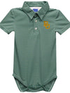 Vive La Fete Baylor Bears Embroidered Hunter Green Stripe Polo Onesie - Flying Ryno