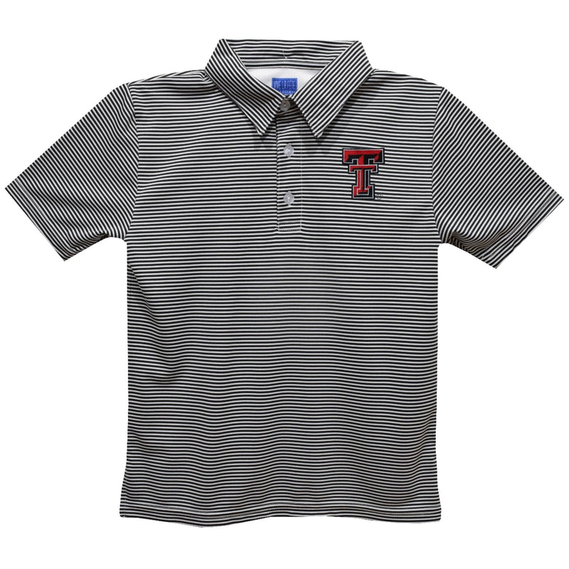 Vive La Fete Texas Tech Red Raiders Embroidered Red Stripes Short Sleeve Polo Box Shirt - Flying Ryno