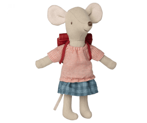 Maileg Tricycle mouse, Big sister with bag, red - Flying Ryno