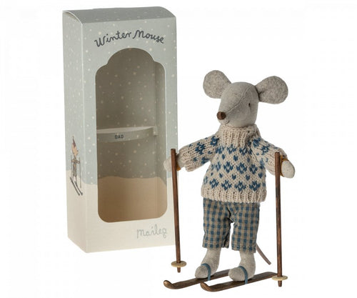 Maileg Winter mouse with ski set, Dad - Flying Ryno